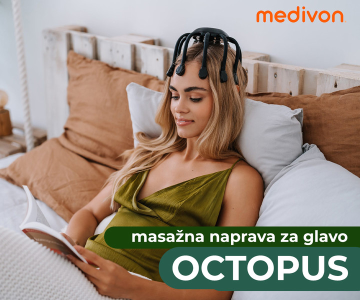 Masažer glave z vibracijsko tehnologijo - MEDIVON Octopus