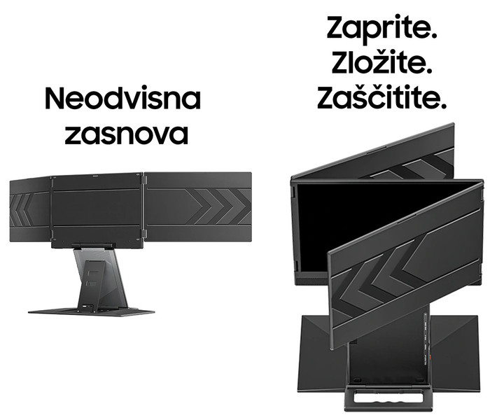 Zložljiva in prenosna zasnova za delo kjerkoli