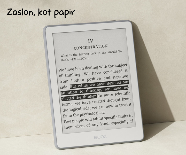 Zaslon, ki posnema papir