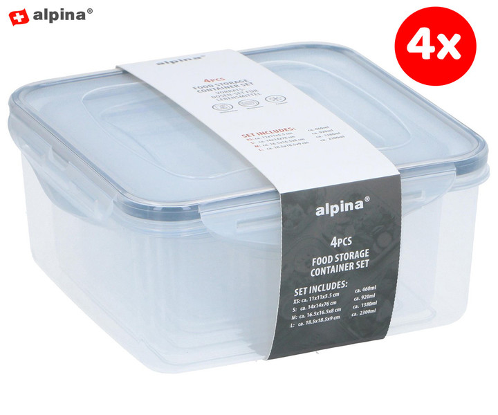 Komplet posod za shranjevanje s pokrovi – 4-delni set ALPINA