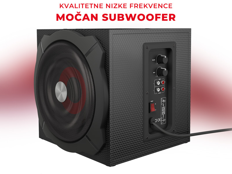 Daljinski upravljalnik in potenciometer nizkih tonov