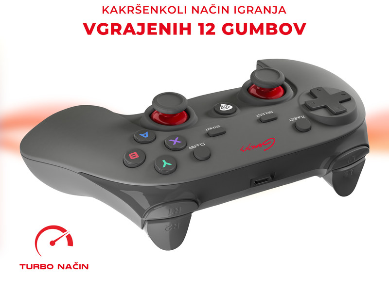 12 ukaznih gumbov in funkcija vibriranja