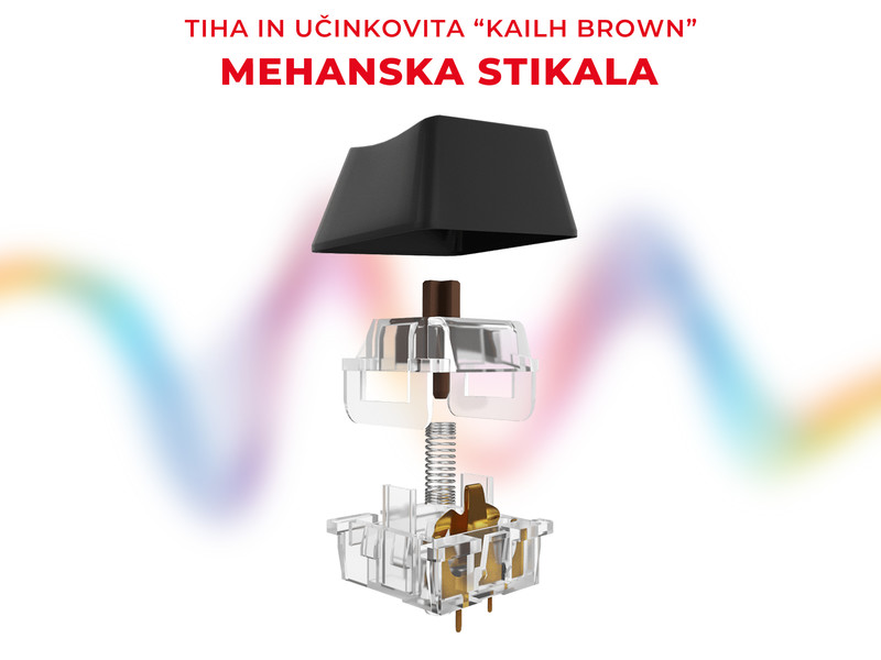 12 multimedijskih tipk in tiha mehanska stikala