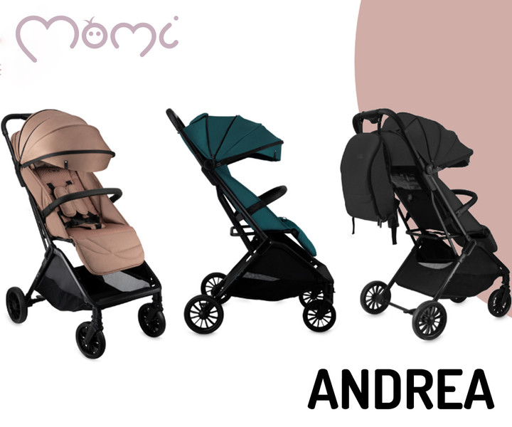 MoMi ANDREA – otroški voziček (črn)