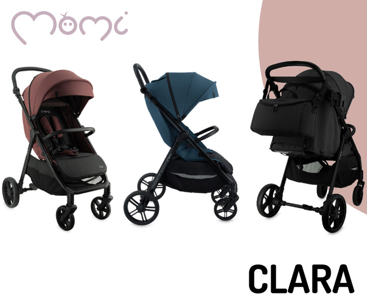 MoMi CLARA – otroški voziček (črno-moder)