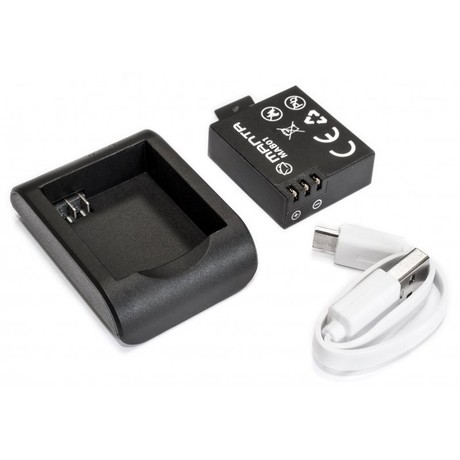 EOL - Polnilec in dodatna baterija 1050mAh za vse MANTA aktivne športne kamere (MM357,MM9259,MM9358,MM9359,MM9359TS,MM9360)