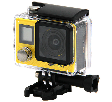 Aktivna športna kamera TREVI GO 2500-4K, 4K-UHD,WiFi, Sony senzor, vodoporno ohišje, dvojni zaslon, rumena