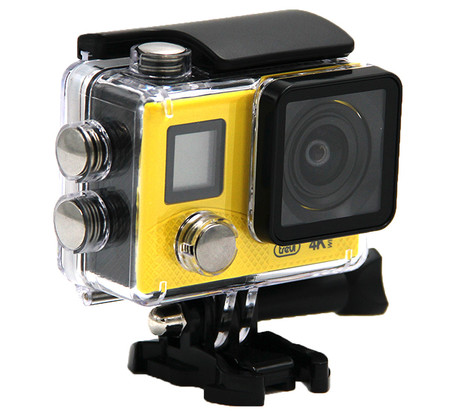 Aktivna športna kamera TREVI GO 2500-4K, 4K-UHD,WiFi, Sony senzor, vodoporno ohišje, dvojni zaslon, rumena