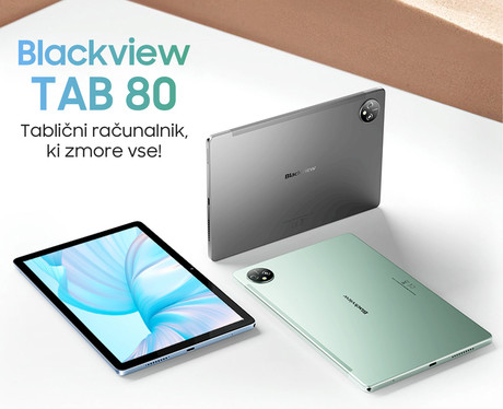 Blackview TAB 80 tablični računalnik, 10.1", 4G-LTE, 4GB+64GB, IPS HD, Android 13, WiFi, Bluetooth, GPS, priložen ovitek, siv (Nightfall Gray)