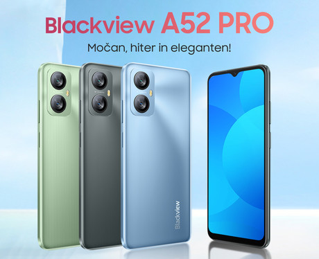 Blackview A52 PRO pametni telefon, 6.5", 6GB+128GB, 4G LTE, IPS HD+, Android, 5180mAh, Dual SIM, GPS, + ovitek, zelen (Vitality Green)