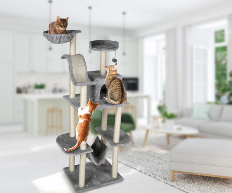 Pet Toys mačje drevo in praskalnik za mačke, 180x60x50cm, 4 nivoji