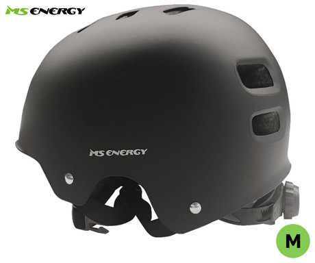 MS ENERGY MSH-05 čelada, M velikost, za skiro / kolo, nastavljiva velikost 55-57cm, prezračevalni sistem, držalo za trak, trpežni materiali, ultra lahka teža, črna