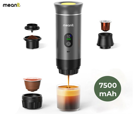 MEANIT Z01 PRO prenosni aparat za kavo, 3v1, vgrajena baterija 7500mAh, LED prikazovalnik, USB-type-C