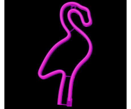 FOREVER Flamingo NEON LED luč, dekorativna, LED tehnologija, napajanje na USB ali 3x AA baterije, stikalo za vklop / izklop, 200cm kabel, vijolična