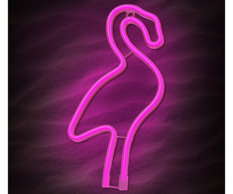 FOREVER Flamingo NEON LED luč, dekorativna, LED tehnologija, napajanje na USB ali 3x AA baterije, stikalo za vklop / izklop, 200cm kabel, vijolična