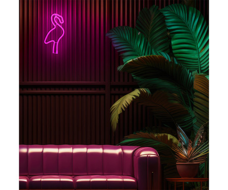FOREVER Flamingo NEON LED luč, dekorativna, LED tehnologija, napajanje na USB ali 3x AA baterije, stikalo za vklop / izklop, 200cm kabel, vijolična