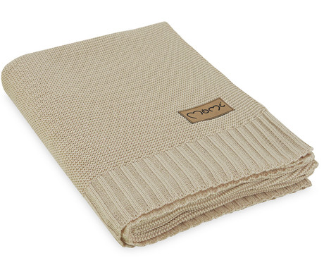 MoMi HUG otroška odeja, kakovostna tkanina, varna za kožo, 50% bombaž, 50% bambus, 110x80cm, bež