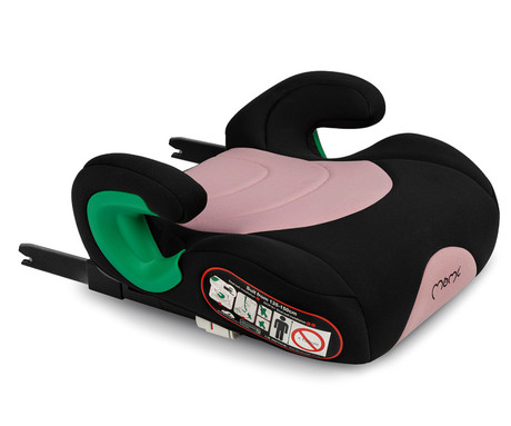 MoMi VENKO otroški avtosedež, ISOFIX, i-SIZE, mehko oblazinjenje, širok sedež, mrežasta tkanina, za otroke 135-150cm, 40x42x20cm, roza-črn