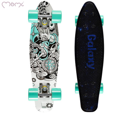 MoMi QKIDS GALAXY otroška rolka, ABEC-9 ležaji, trpežni materiali, okvir iz aluminija, protizdrsna podlaga, ultra lahka teža, črna (Industrial)