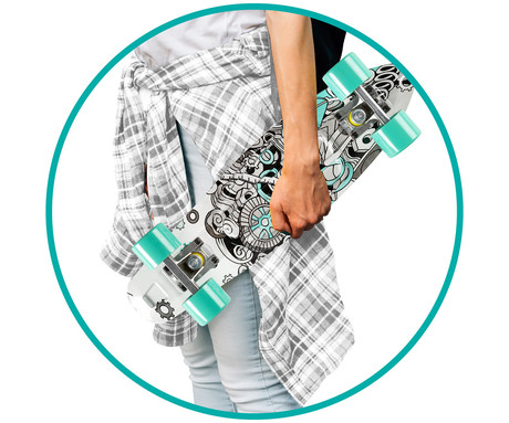 MoMi QKIDS GALAXY otroška rolka, ABEC-9 ležaji, trpežni materiali, okvir iz aluminija, protizdrsna podlaga, ultra lahka teža, črna (Industrial)