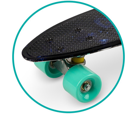 MoMi QKIDS GALAXY otroška rolka, ABEC-9 ležaji, trpežni materiali, okvir iz aluminija, protizdrsna podlaga, ultra lahka teža, črna (Industrial)