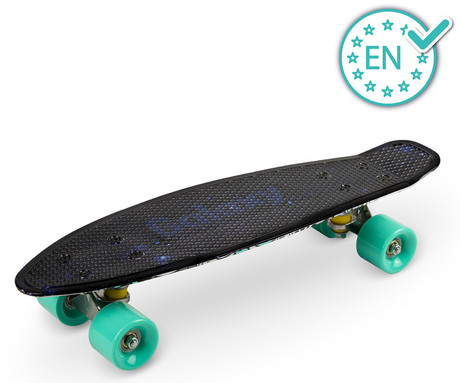 MoMi QKIDS GALAXY otroška rolka, ABEC-9 ležaji, trpežni materiali, okvir iz aluminija, protizdrsna podlaga, ultra lahka teža, črna (Industrial)