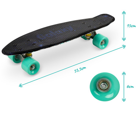 MoMi QKIDS GALAXY otroška rolka, ABEC-9 ležaji, trpežni materiali, okvir iz aluminija, protizdrsna podlaga, ultra lahka teža, črna (Industrial)