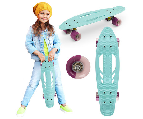 MoMi QKIDS GALAXY otroška rolka, ABEC-9 ležaji, trpežni materiali, okvir iz aluminija, protizdrsna podlaga, ultra lahka teža, modra (Light Blue)