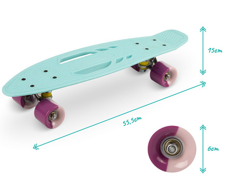 MoMi QKIDS GALAXY otroška rolka, ABEC-9 ležaji, trpežni materiali, okvir iz aluminija, protizdrsna podlaga, ultra lahka teža, modra (Light Blue)