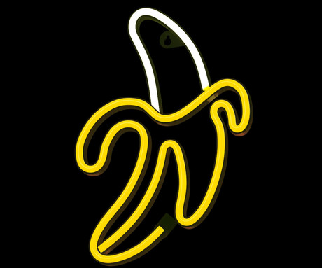 FOREVER Banana NEON LED luč, dekorativna, LED tehnologija, napajanje na USB ali 3x AA baterije, stikalo za vklop / izklop, 200cm kabel, rumena