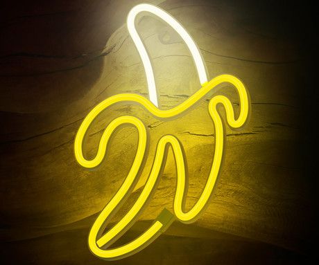 FOREVER Banana NEON LED luč, dekorativna, LED tehnologija, napajanje na USB ali 3x AA baterije, stikalo za vklop / izklop, 200cm kabel, rumena