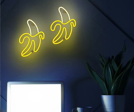 FOREVER Banana NEON LED luč, dekorativna, LED tehnologija, napajanje na USB ali 3x AA baterije, stikalo za vklop / izklop, 200cm kabel, rumena