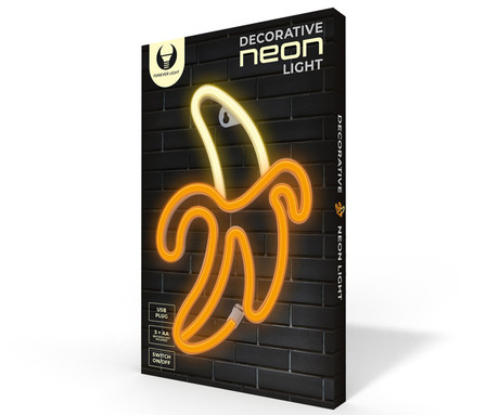 FOREVER Banana NEON LED luč, dekorativna, LED tehnologija, napajanje na USB ali 3x AA baterije, stikalo za vklop / izklop, 200cm kabel, rumena