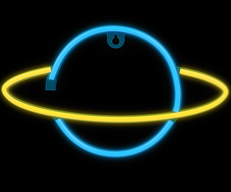 FOREVER Saturn NEON LED luč, dekorativna, LED tehnologija, napajanje na USB ali 3x AA baterije, stikalo za vklop / izklop, 200cm kabel, modra, rumena
