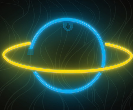 FOREVER Saturn NEON LED luč, dekorativna, LED tehnologija, napajanje na USB ali 3x AA baterije, stikalo za vklop / izklop, 200cm kabel, modra, rumena