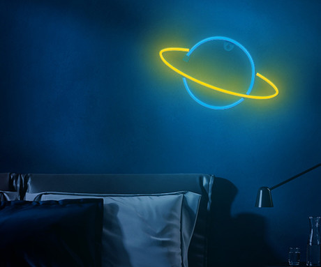 FOREVER Saturn NEON LED luč, dekorativna, LED tehnologija, napajanje na USB ali 3x AA baterije, stikalo za vklop / izklop, 200cm kabel, modra, rumena