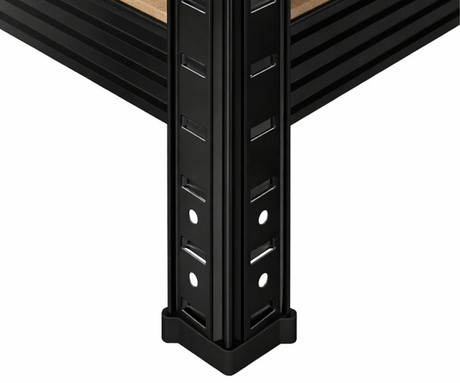 BLOW RACK kovinski regal, 180x90x40cm, 5 polic, 900kg nosilnost, modularna oblika, nastavljiva višina polic, shranjevanje vseh vrst stvari, MDF plošče, galvanizirano jeklo, črn
