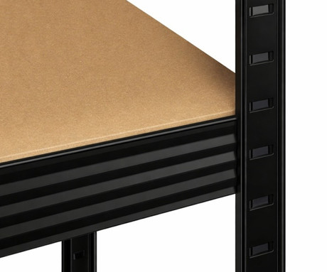 BLOW RACK kovinski regal, 180x90x40cm, 5 polic, 900kg nosilnost, modularna oblika, nastavljiva višina polic, shranjevanje vseh vrst stvari, MDF plošče, galvanizirano jeklo, črn