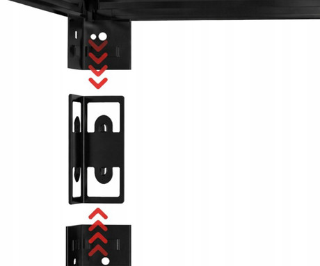 BLOW RACK kovinski regal, 180x90x40cm, 5 polic, 900kg nosilnost, modularna oblika, nastavljiva višina polic, shranjevanje vseh vrst stvari, MDF plošče, galvanizirano jeklo, črn