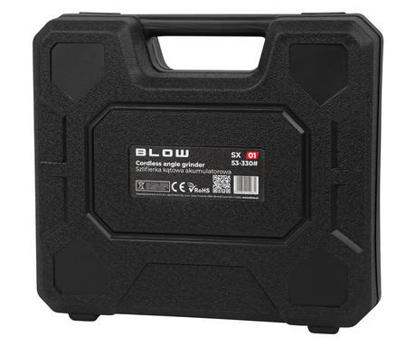 BLOW SX01 akumulatorski brezžični kotni brusilnik, 900W moč, 19.500RPM motor, 2x 18Wh 12V 1.5Ah polnilna baterija, hitra menjava rezila, nastavljiv ščitnik, LED indikator, +dodatna oprema, črno-zelen