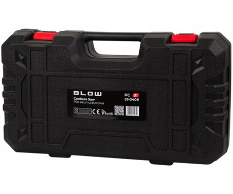 BLOW PC01 akumulatorska brezžična verižna ročna žaga, 1000W moč, 24.000RPM motor, 2x 50.4Wh 21V 2.4Ah polnilna baterija, veriga iz ogljikovega jekla, ABS, kovina, +dodatna oprema, črno-zelena