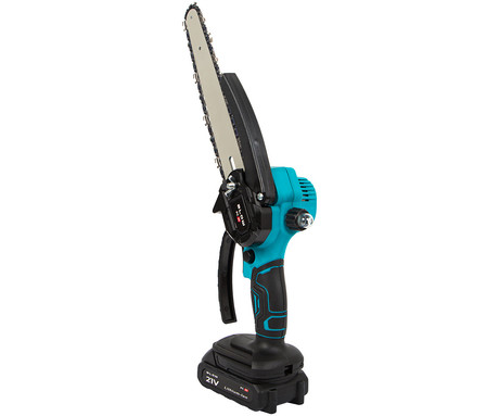 BLOW PC01 akumulatorska brezžična verižna ročna žaga, 1000W moč, 24.000RPM motor, 2x 50.4Wh 21V 2.4Ah polnilna baterija, veriga iz ogljikovega jekla, ABS, kovina, +dodatna oprema, črno-zelena
