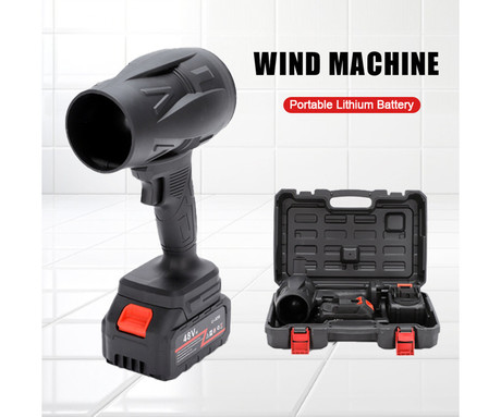 BLOW CB TURBO akumulatorski brezžični puhalnik / pihalnik, 1000W moč, 130.000RPM motor, 2x 50.4Wh 21V 2.4Ah polnilna baterija, univerzalna uporaba, nastavljiv pretok zraka, ABS, +dodatna oprema, črn