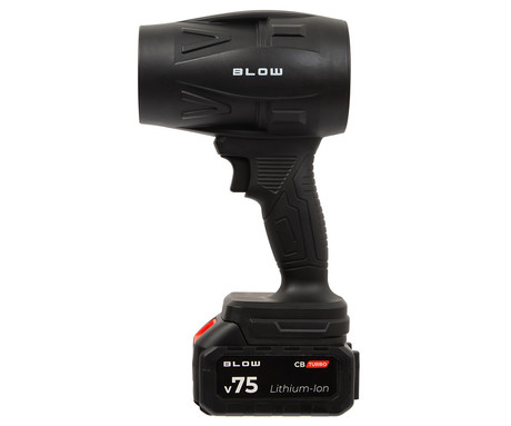 BLOW CB TURBO akumulatorski brezžični puhalnik / pihalnik, 1000W moč, 130.000RPM motor, 2x 50.4Wh 21V 2.4Ah polnilna baterija, univerzalna uporaba, nastavljiv pretok zraka, ABS, +dodatna oprema, črn