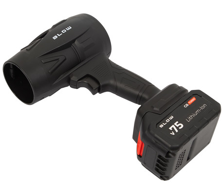BLOW CB TURBO akumulatorski brezžični puhalnik / pihalnik, 1000W moč, 130.000RPM motor, 2x 50.4Wh 21V 2.4Ah polnilna baterija, univerzalna uporaba, nastavljiv pretok zraka, ABS, +dodatna oprema, črn