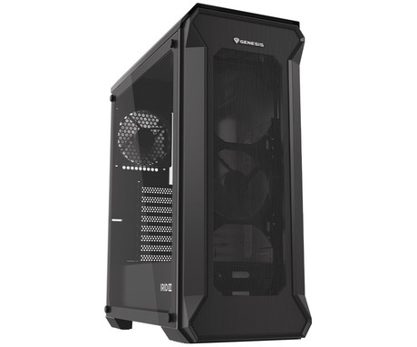 GENESIS IRID 505 ARGB V2 računalniško ohišje, Midi Tower, 4x ventilator, AIO LC do 360mm, GPU do 380mm, CPU Cooler do 165mm, MESH plošča, kaljeno steklo, ARGB LED osvetlitev, 447x220x510mm, črno
