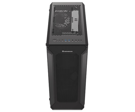 GENESIS IRID 505 ARGB V2 računalniško ohišje, Midi Tower, 4x ventilator, AIO LC do 360mm, GPU do 380mm, CPU Cooler do 165mm, MESH plošča, kaljeno steklo, ARGB LED osvetlitev, 447x220x510mm, črno