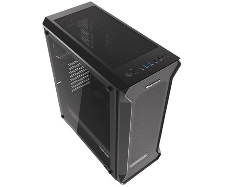 GENESIS IRID 505 ARGB V2 računalniško ohišje, Midi Tower, 4x ventilator, AIO LC do 360mm, GPU do 380mm, CPU Cooler do 165mm, MESH plošča, kaljeno steklo, ARGB LED osvetlitev, 447x220x510mm, črno
