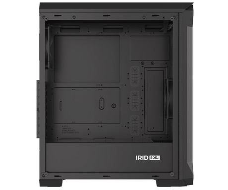 GENESIS IRID 505 ARGB V2 računalniško ohišje, Midi Tower, 4x ventilator, AIO LC do 360mm, GPU do 380mm, CPU Cooler do 165mm, MESH plošča, kaljeno steklo, ARGB LED osvetlitev, 447x220x510mm, črno