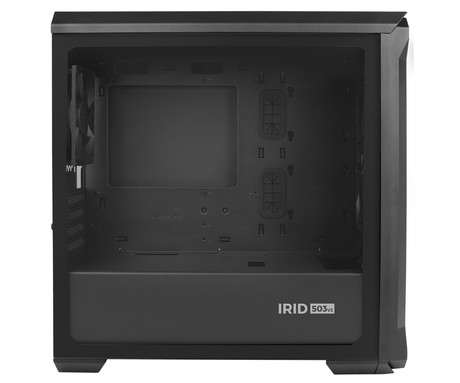 GENESIS IRID 503 V2 računalniško ohišje, Mini Tower, 2x ventilator, AIO LC do 280mm, GPU do 375mm, CPU Cooler do 163mm, MESH plošča, kaljeno steklo, filtri proti prahu, 430x210x430mm, črno